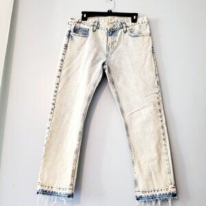 Current Elliott The Cropped Straight Jeans Size 29 Released Hems